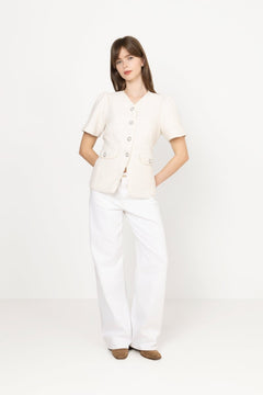 Faina Boucle Blouse - Off White