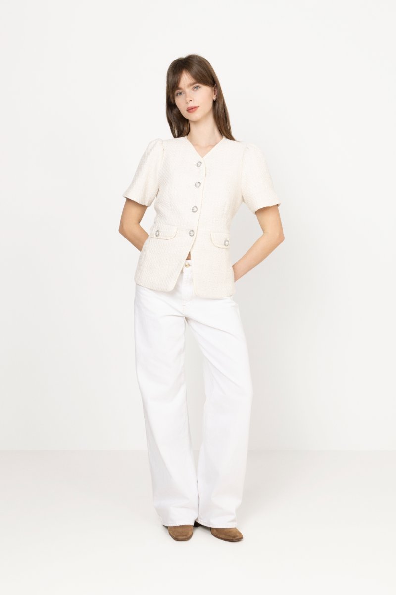 Faina Boucle Blouse - Off White