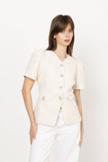 Faina Boucle Blouse - Off White