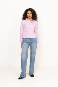 Rosa Shadow Stripe Shirt - Light Pink