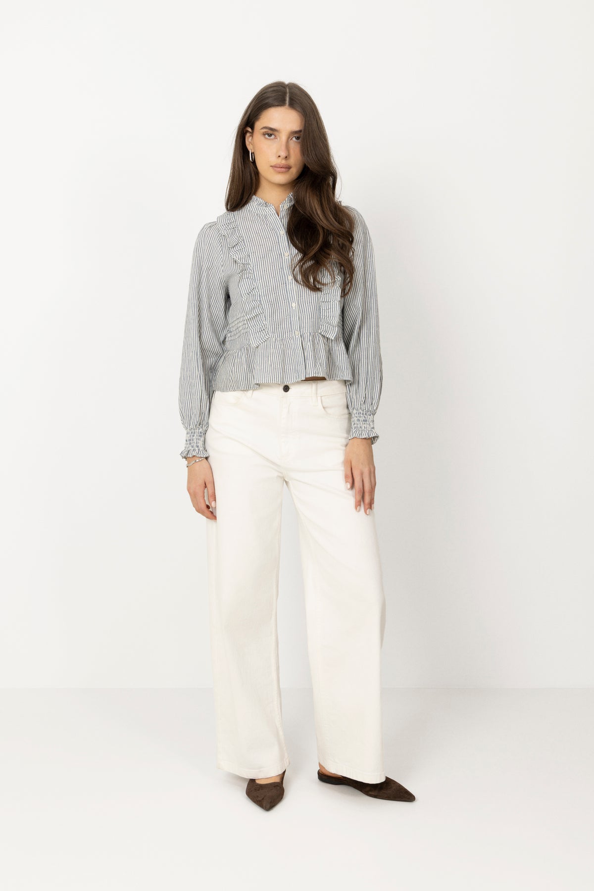 Petrine Stripe Blouse - Blue