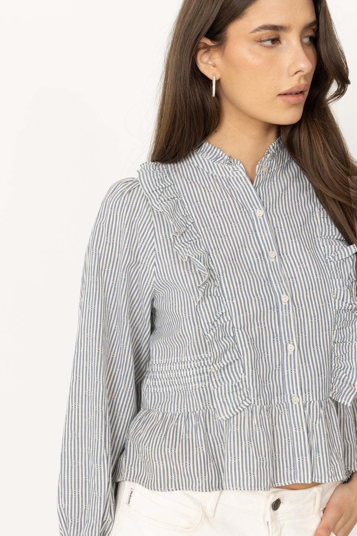 Petrine Stripe Blouse - Blue