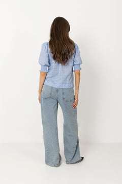Diana Dobby S Blouse - Light Blue