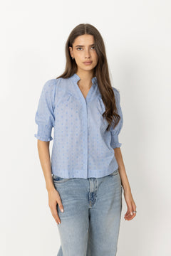 Diana Dobby S Blouse - Light Blue