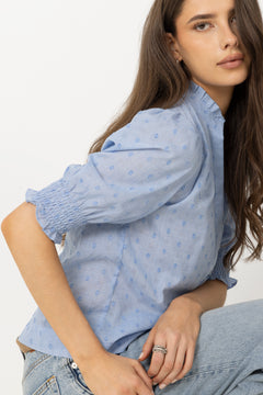 Diana Dobby S Blouse - Light Blue