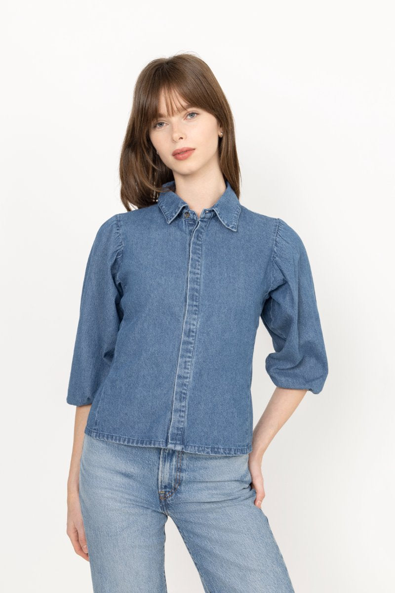 Wandana Denim Blouse - Blue