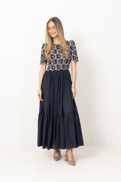 Broderie Anglaise Maxi Dress - Marine