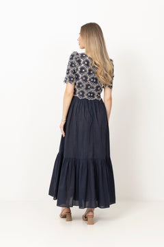 Broderie Anglaise Maxi Dress - Marine