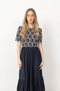 Broderie Anglaise Maxi Dress - Marine