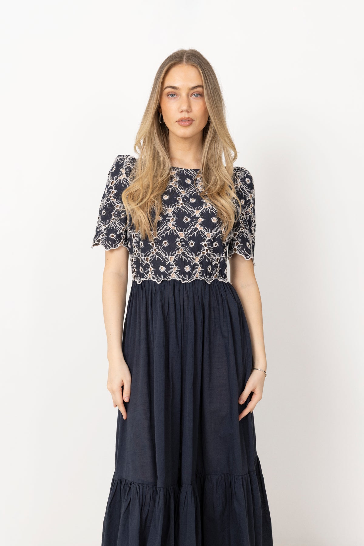 Broderie Anglaise Maxi Dress - Marine