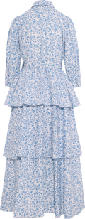 Poplin Flounce Dress - Azure Meadow