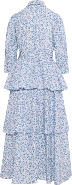 Poplin Flounce Dress - Azure Meadow
