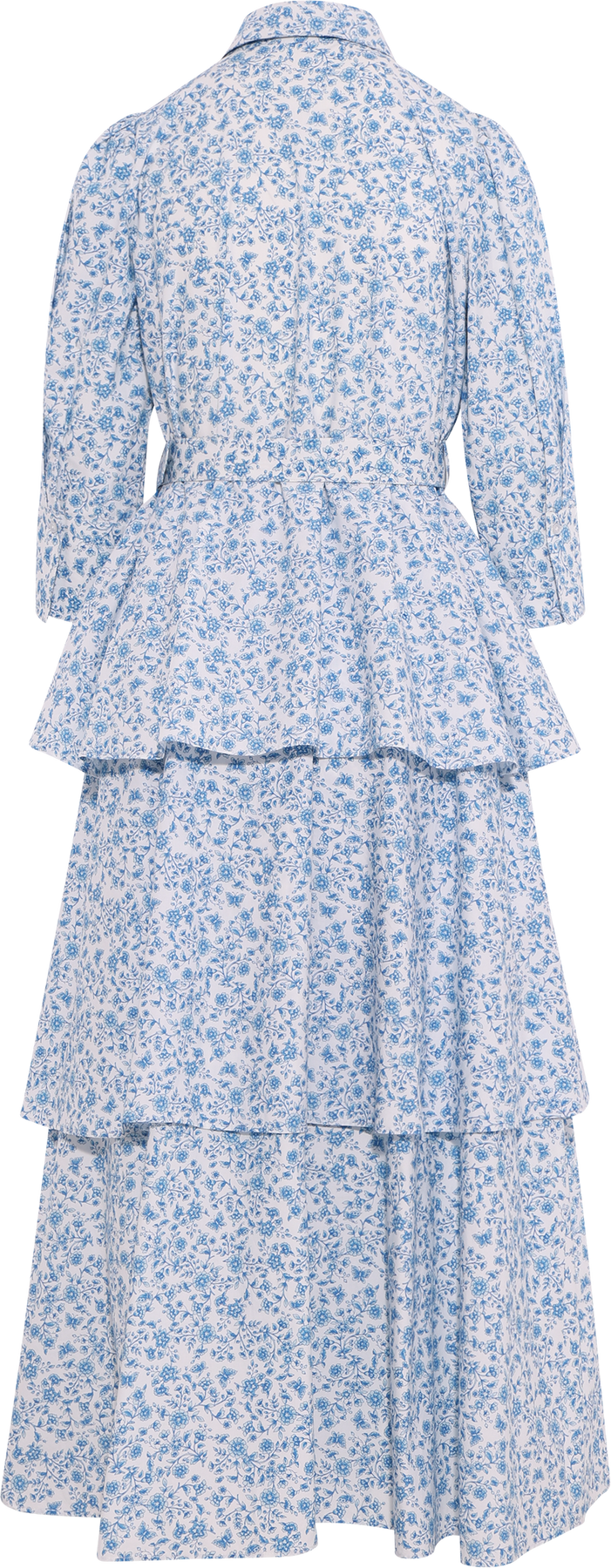Poplin Flounce Dress - Azure Meadow