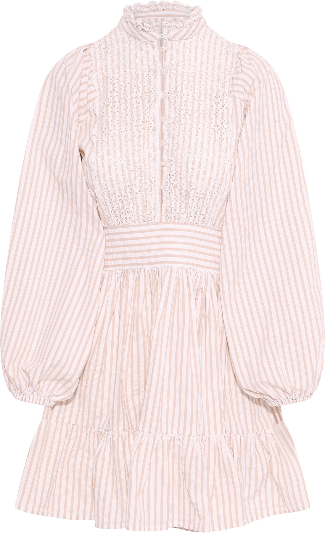 Seersucker Mini Dress - Khaki Stripe