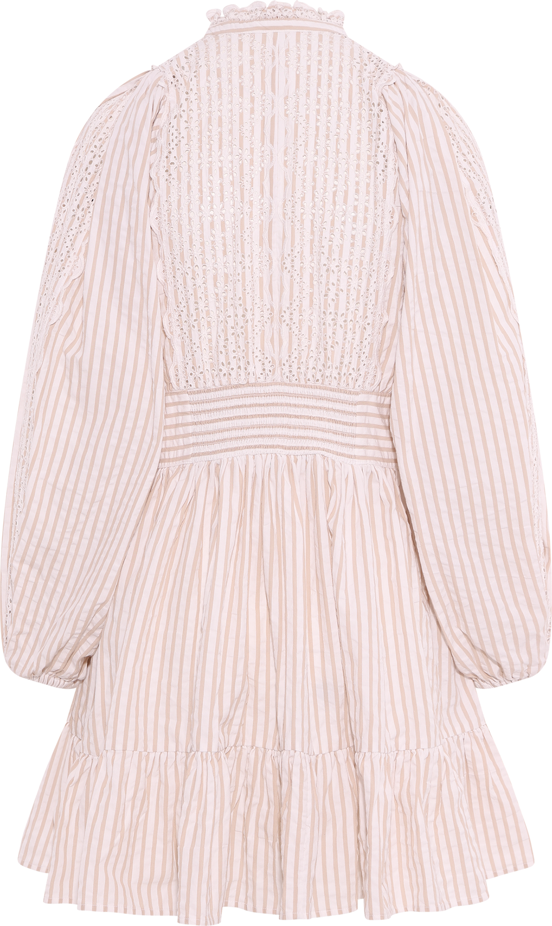 Seersucker Mini Dress - Khaki Stripe