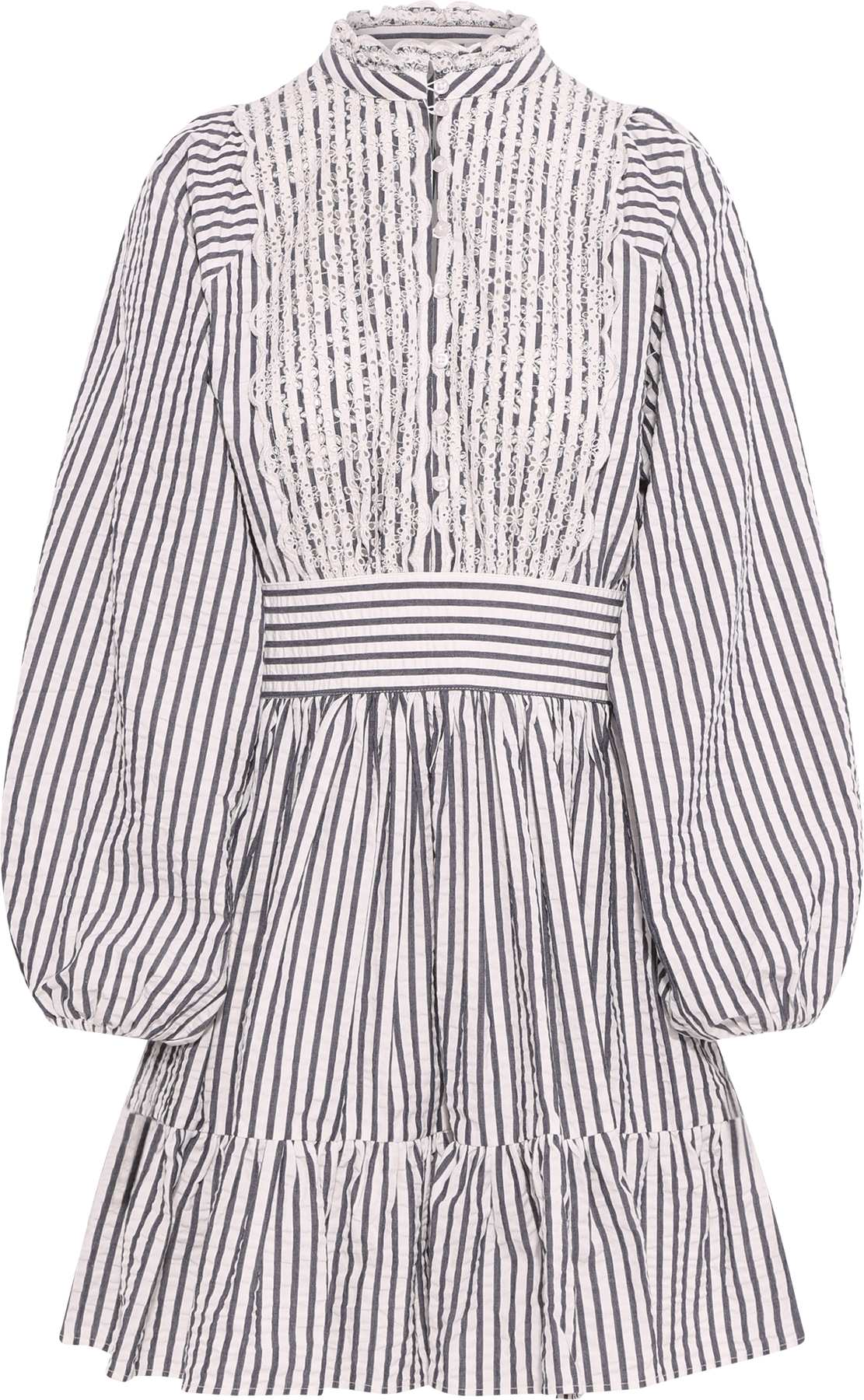 Seersucker Mini Dress - Marine Stripe