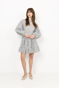 Seersucker Mini Dress - Marine Stripe