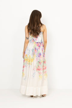 Dotted Georgette Bandeau Dress - Flower Meadow