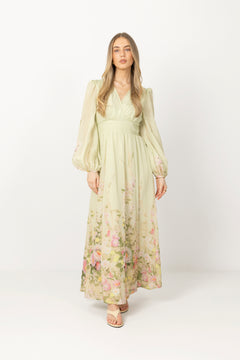 Viscose V-Neck Dress - Growing Garden