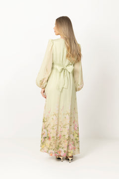 Viscose V-Neck Dress - Growing Garden