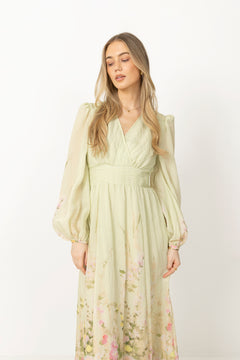 Viscose V-Neck Dress - Growing Garden