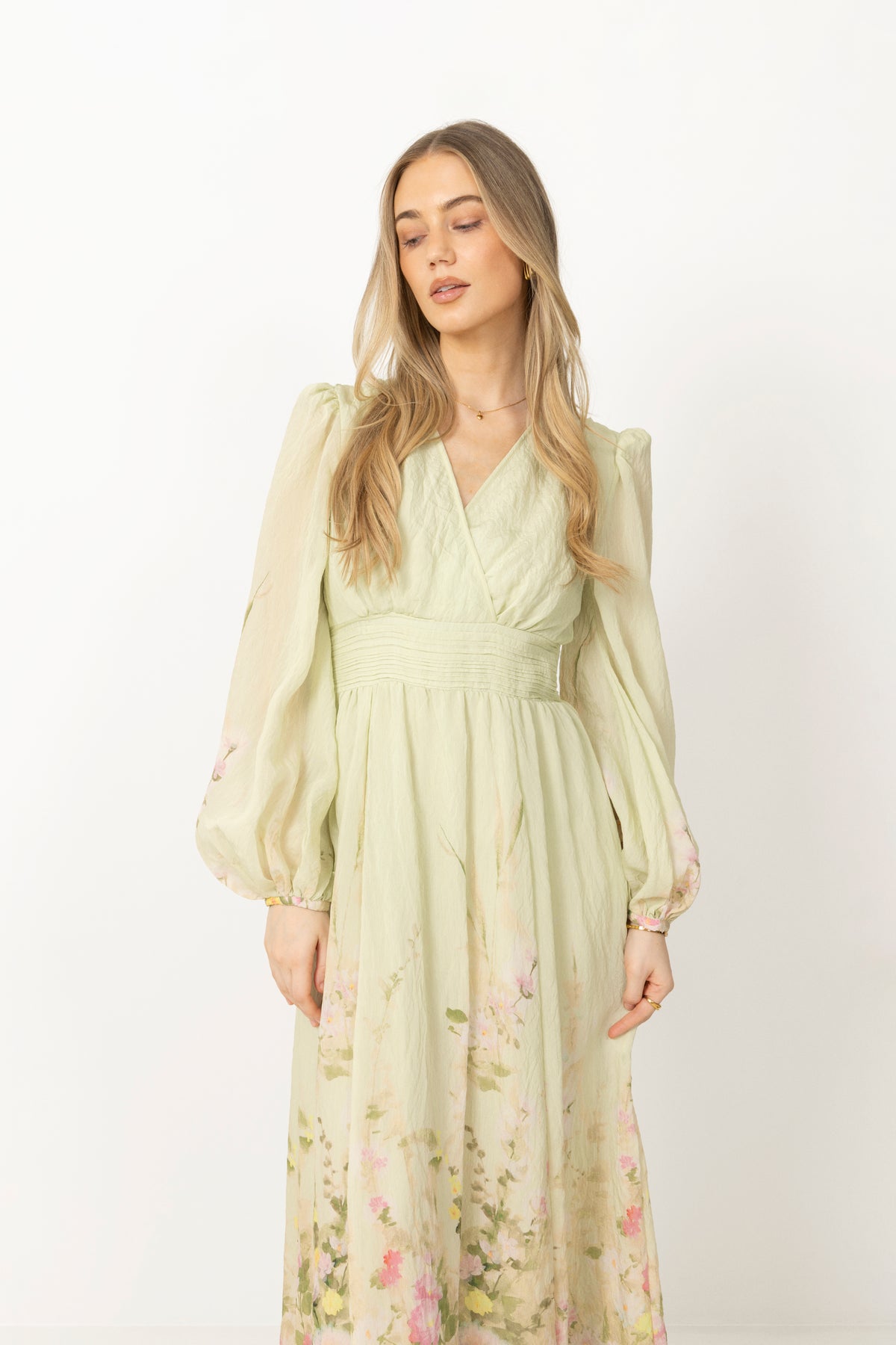 Viscose V-Neck Dress - Growing Garden