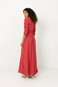 Spring Button-Down Dress - Red Dots