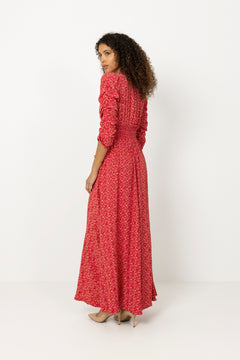 Spring Button-Down Dress - Red Dots