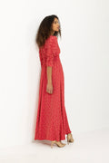 Spring Button-Down Dress - Red Dots