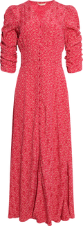 Spring Button-Down Dress - Red Dots