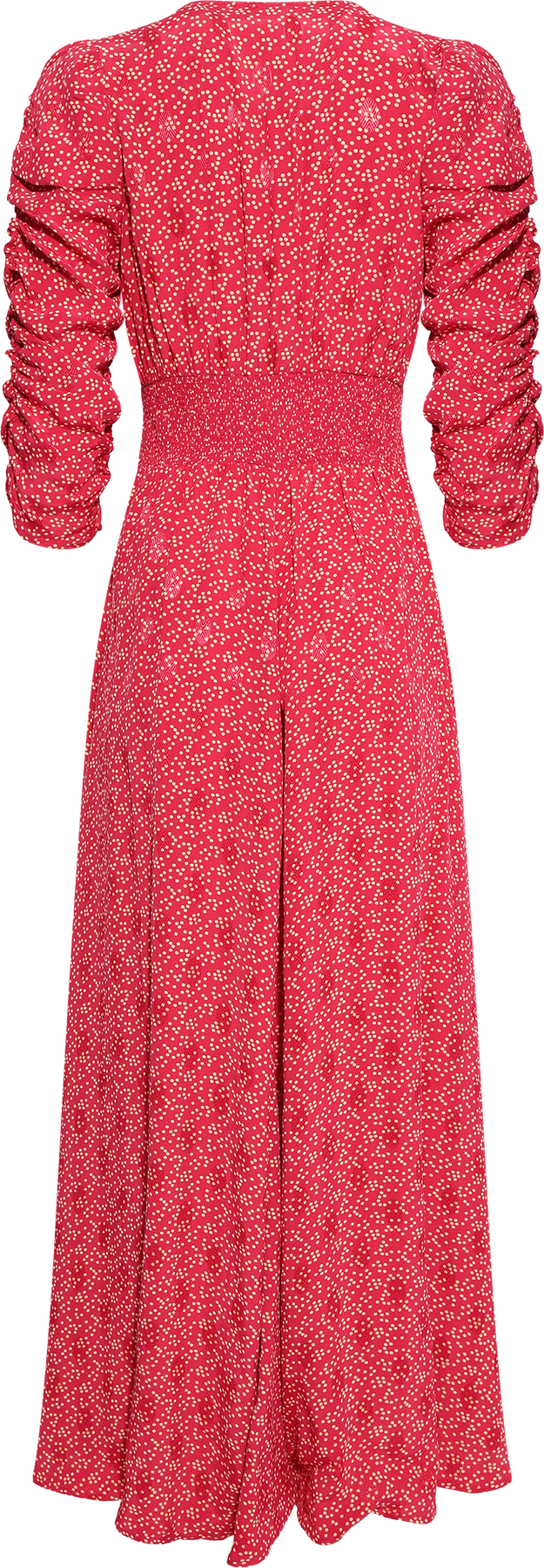 Spring Button-Down Dress - Red Dots