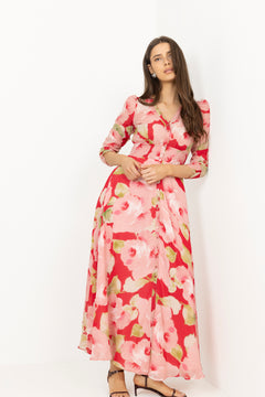 Dotted Georgette Button-Down Dress - Romance