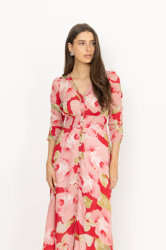 Dotted Georgette Button-Down Dress - Romance