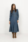 Denim Button-Down Dress - French Blue