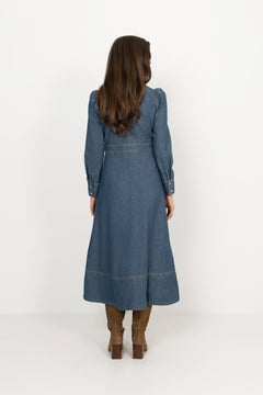 Denim Button-Down Dress - French Blue