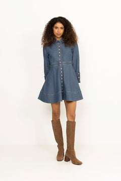 Denim Mini Dress - French Blue