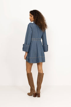 Denim Mini Dress - French Blue