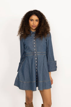 Denim Mini Dress - French Blue