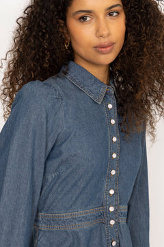 Denim Mini Dress - French Blue