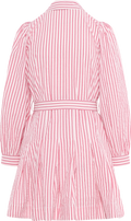 Seersucker Pleated Dress - Pink Stripe