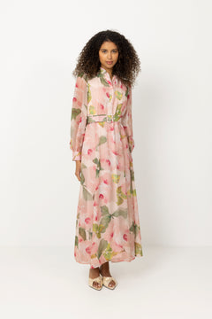 Organza Belt Dress - Rosette