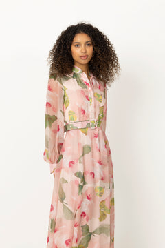 Organza Belt Dress - Rosette