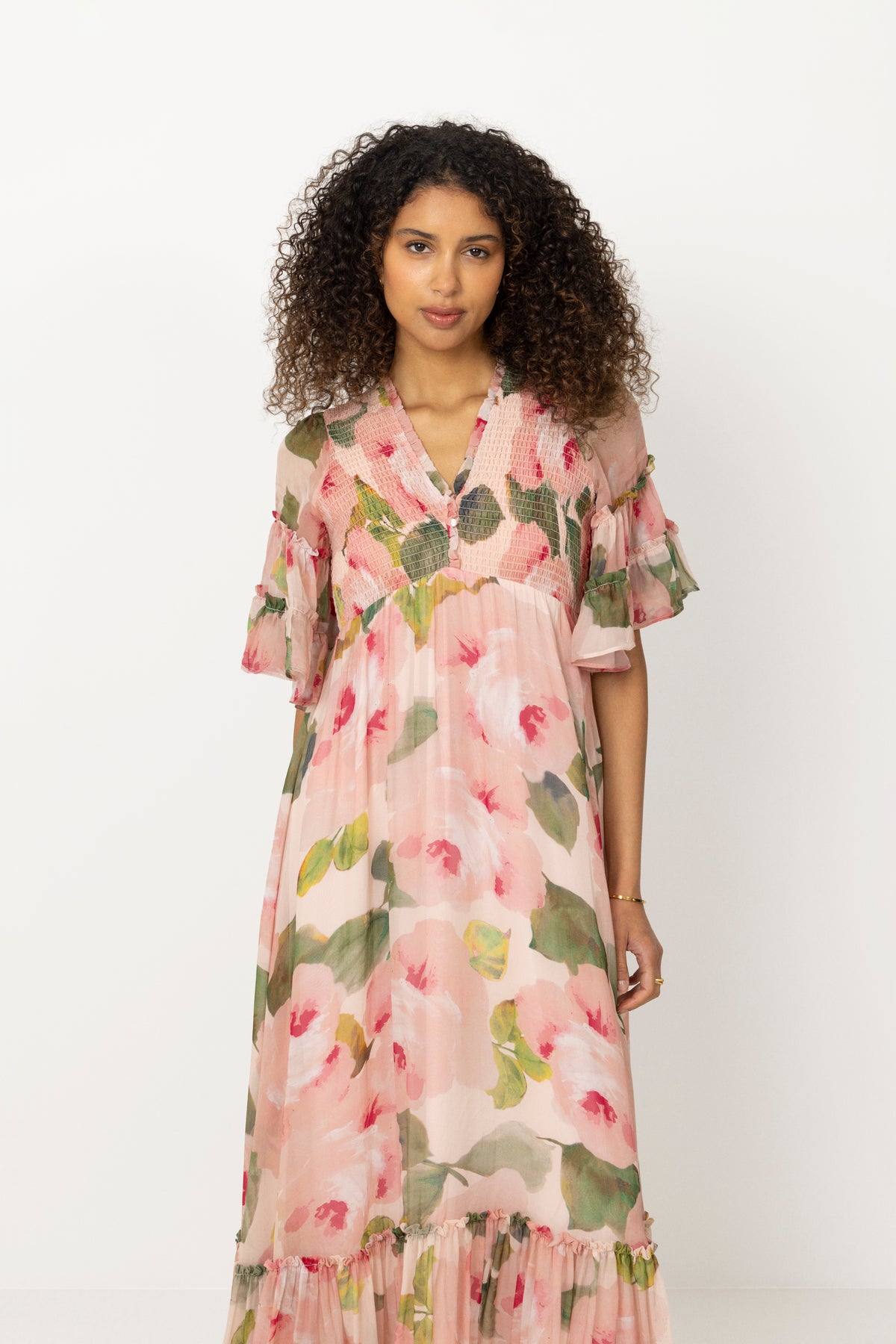 Organza Smocking Dress - Rosette