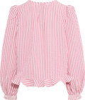 Seersucker Bow Blouse - Pink Stripe