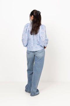 Checks Blouse - Light Blue