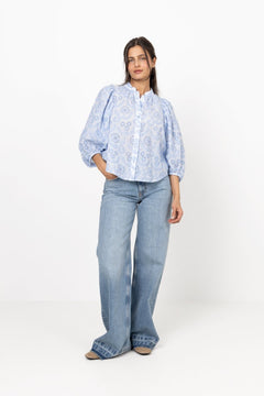 Checks Blouse - Light Blue