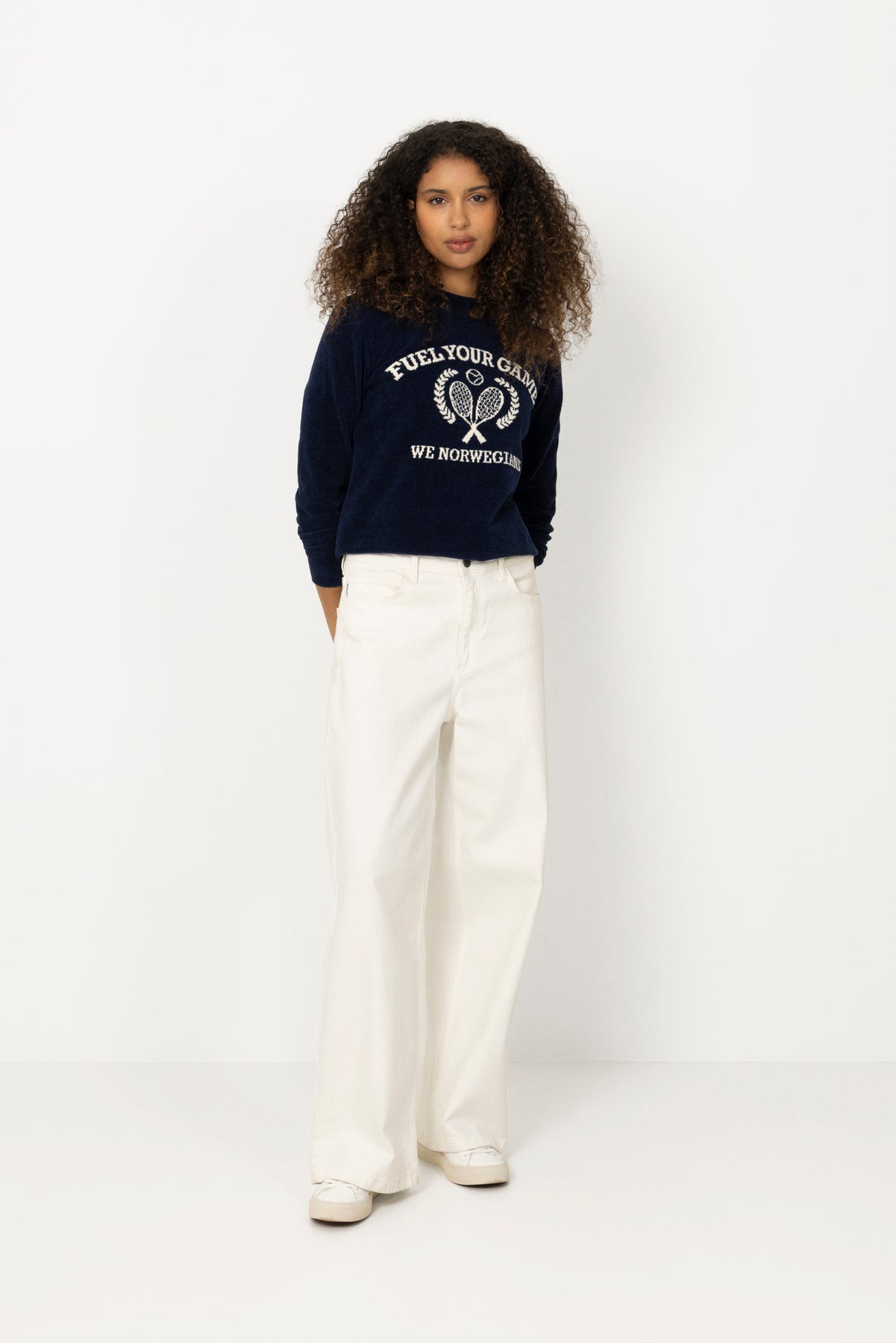 Deuce Chenille Sweater - Navy Blue