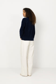 Deuce Chenille Sweater - Navy Blue