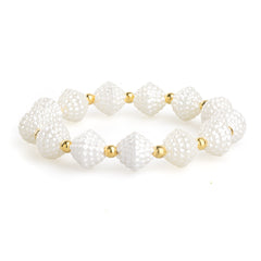 Anja Pearl Stretch Bracelet/Hair Tie - White