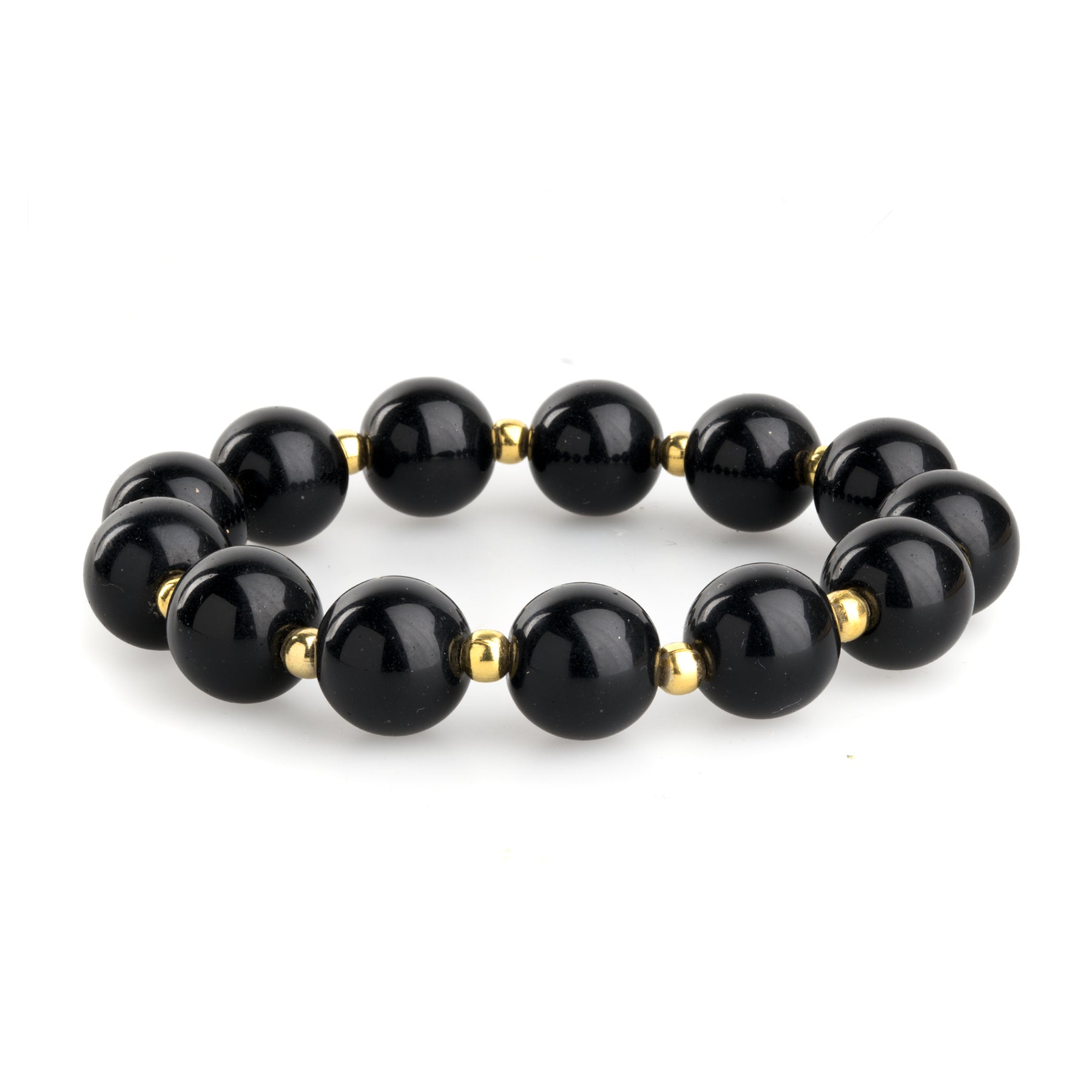 Anja Pearl Stretch Bracelet/Hair Tie - Black